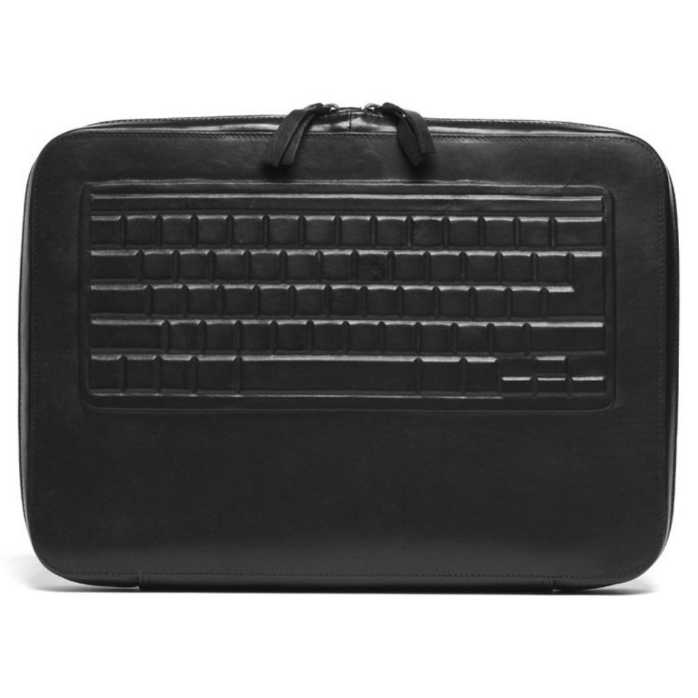 RARE! Natalia Brilli Leather Embossed Keyboard Bag